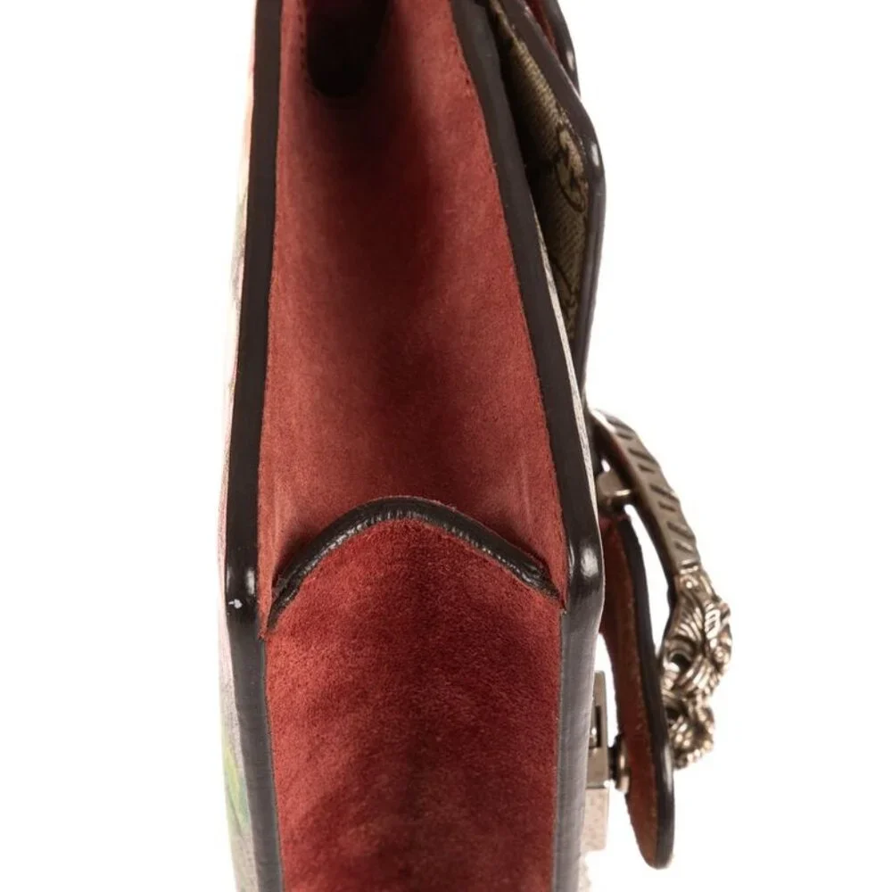 Gucci Blooms Dionysus Beige Burgundy Supreme Canvas Shoulder Bag - Picture 7 of 10